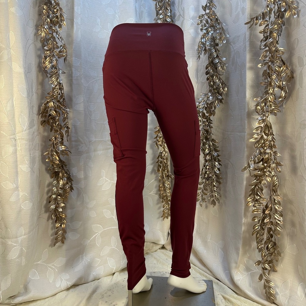 Spyder Burgundy Cargo Pocket Leggings Women's Size Small - Picture 5 of 13